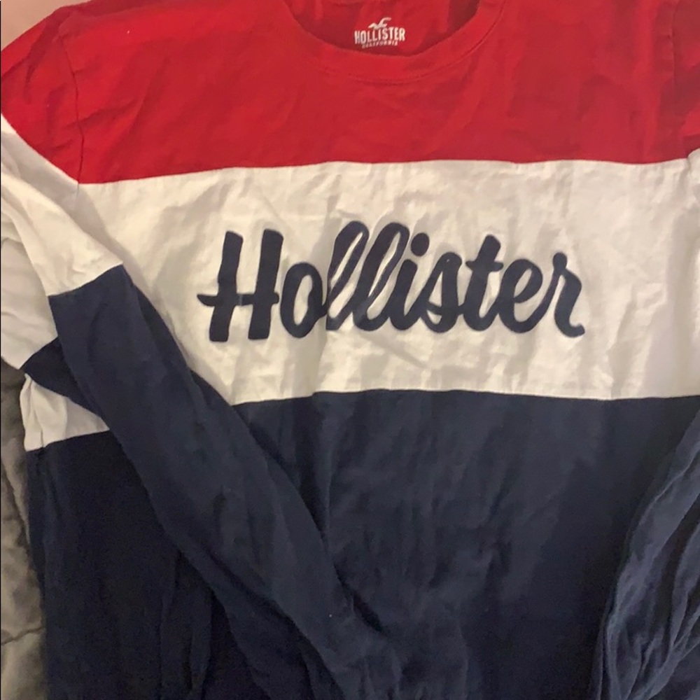 Red white and blue Hollister long sleeve tee